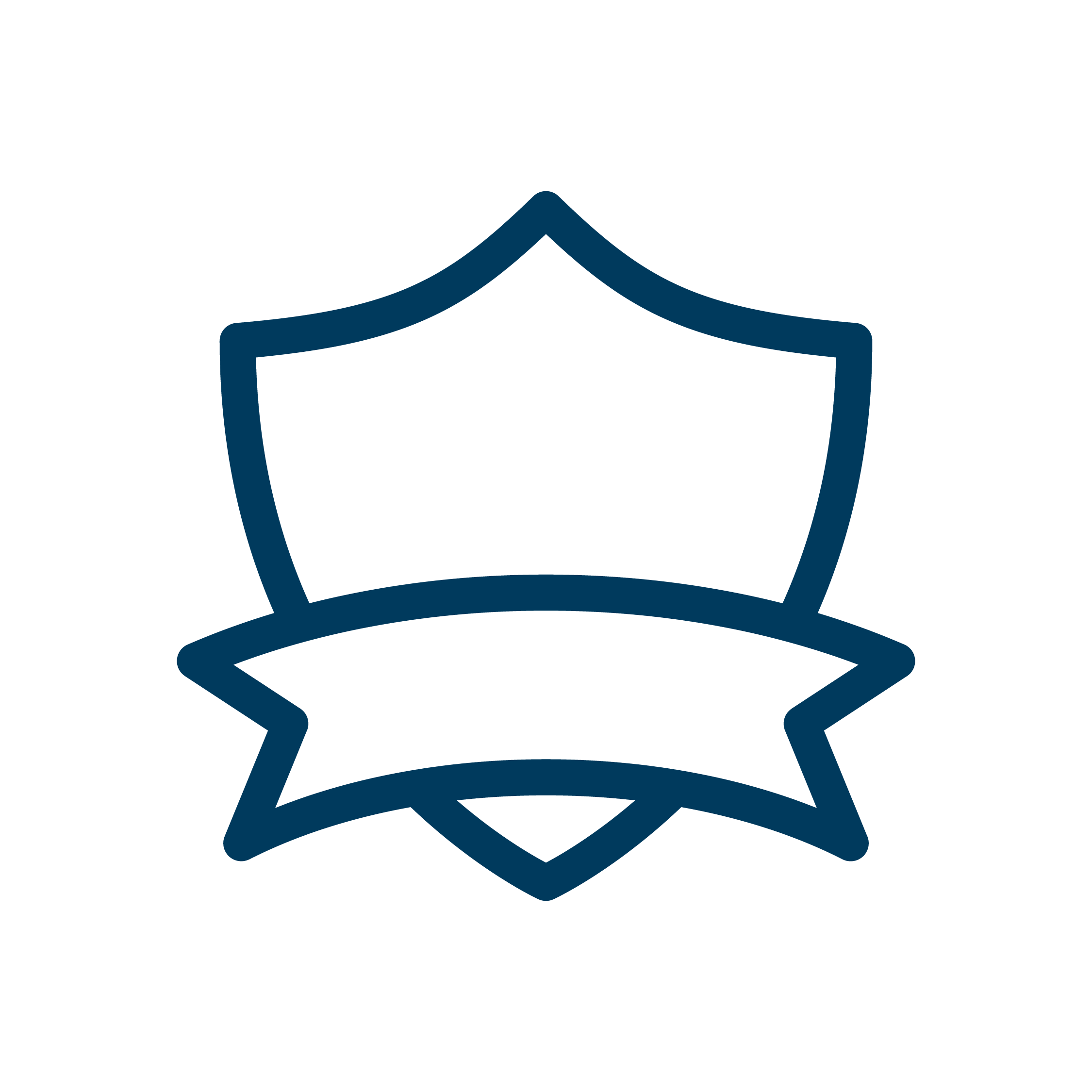 Graphic of a badge with a ribbon