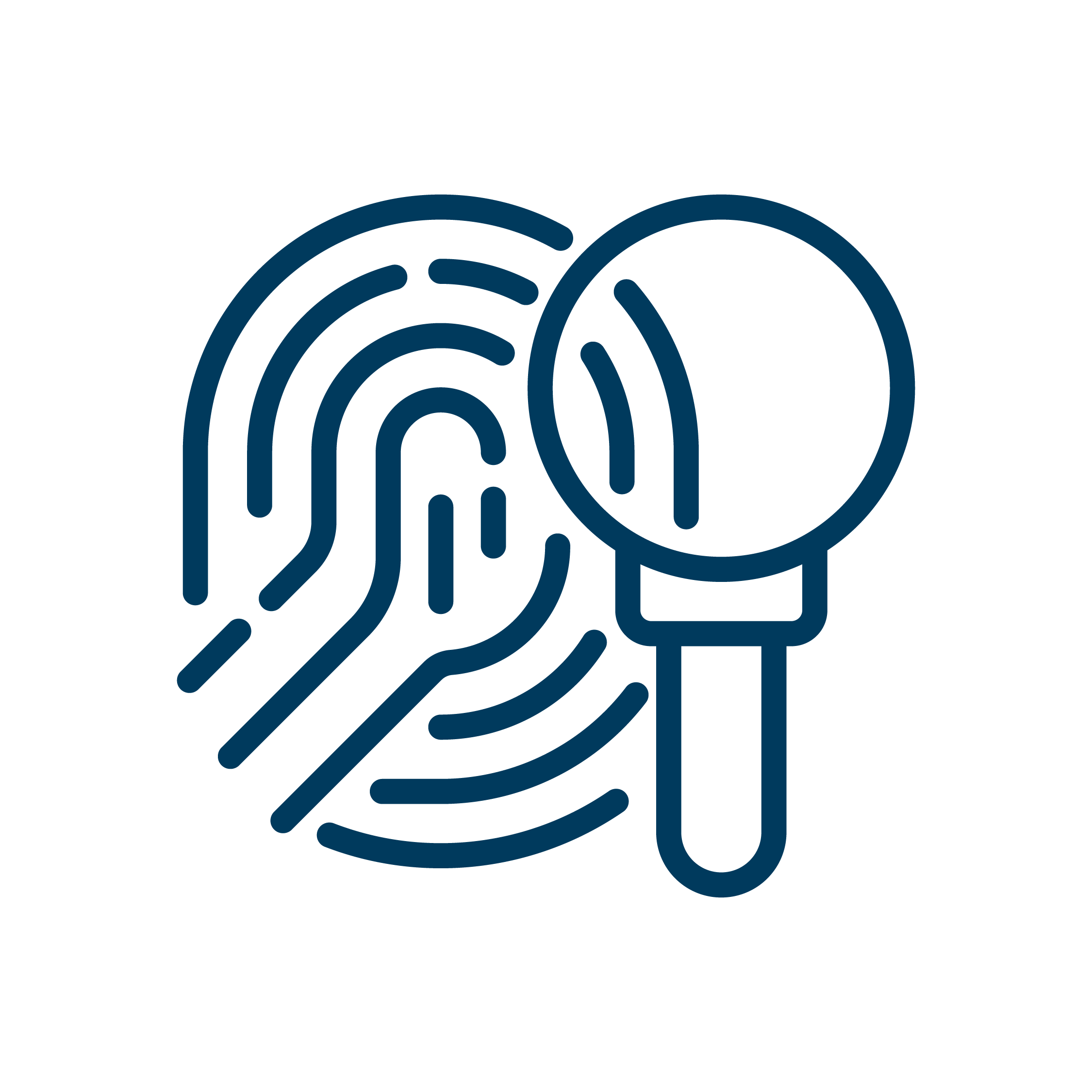 Graphic of a fingerprint under a microscope