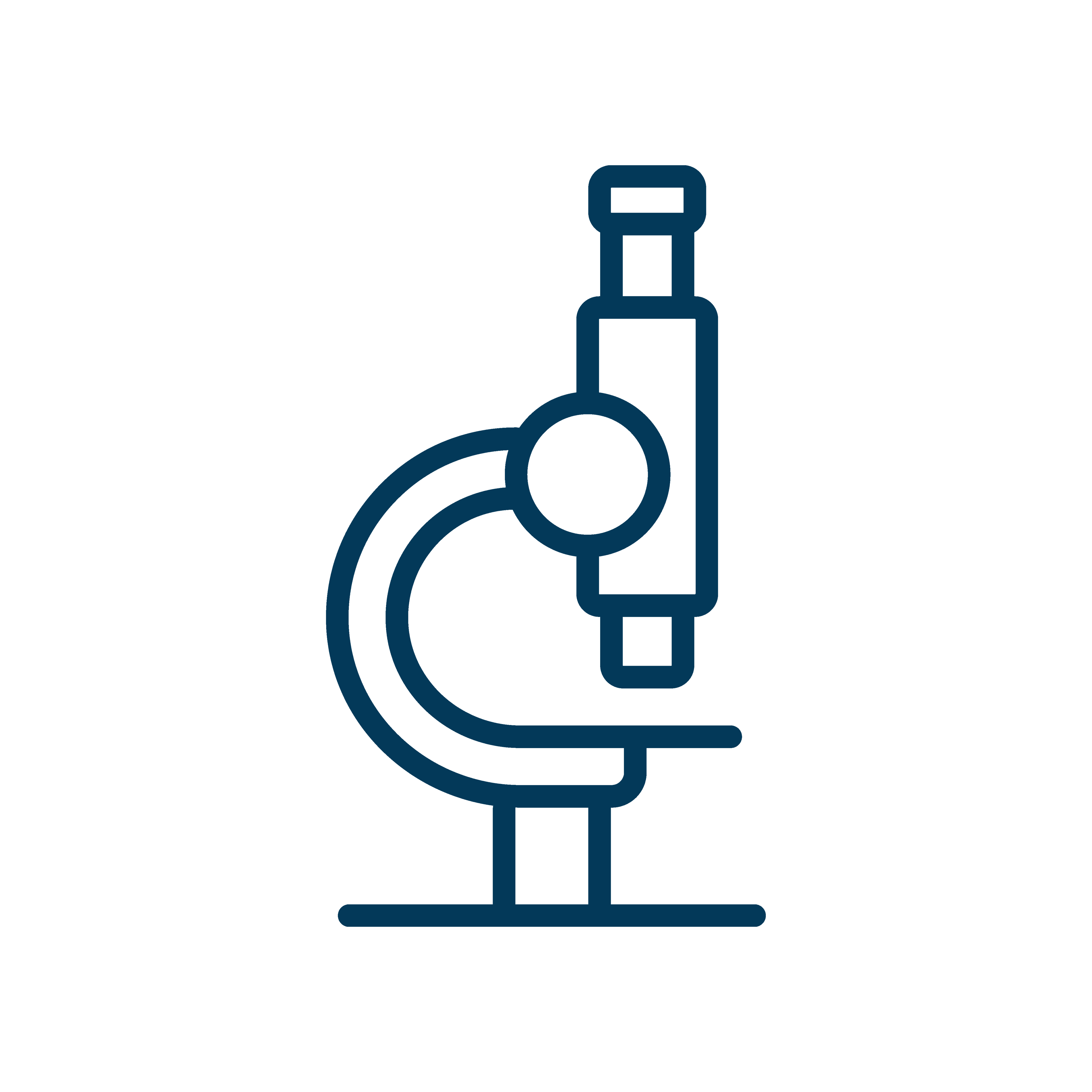 microscope with blue outline